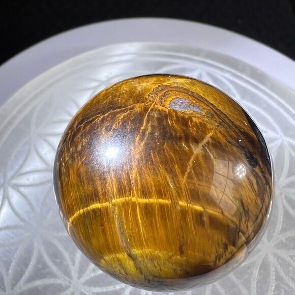 Tiger Eye Crystal Mini Sphere (#3) - Picture 3 of 11